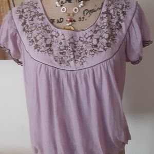 Studio M- max studio lilac boho peasant blouse